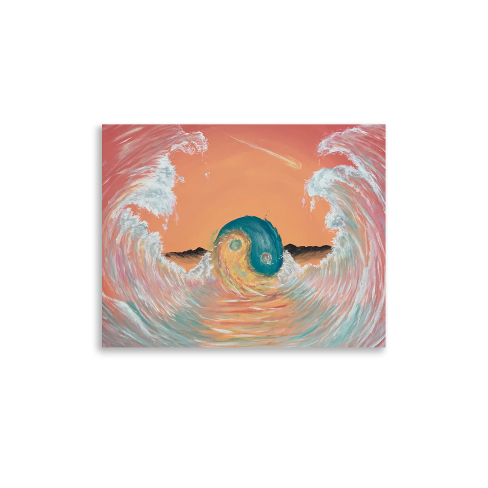 Oceans of Balance Sunset Art Poster Stella Lumina Collab