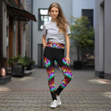 Black Light Peacock Yoga / Performance Leggings