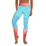 Coral Flower Yoga Leggings