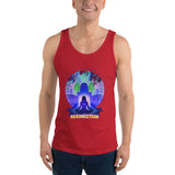 Lotus Pose (Blue) Tank Top - Cotton, Unisex