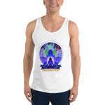 Lotus Pose (Blue ) Tank Top - Cotton, Unisex