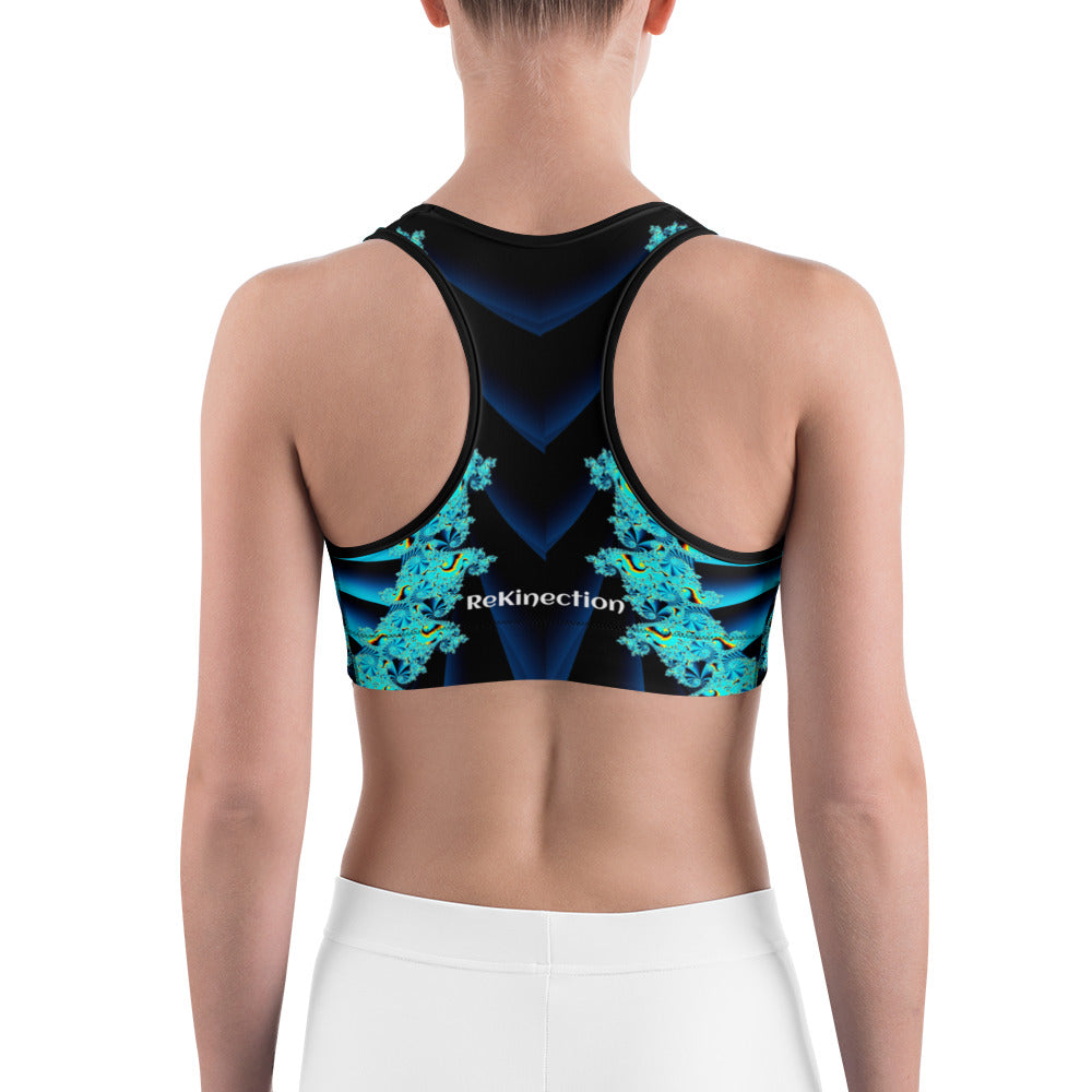 Blue Fractal Spiral Sports Bra – ReKinection