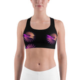 Purple Fractal Circle Sports Bra