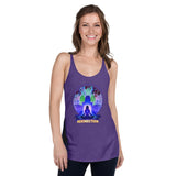 Lotus Pose (Blue) Women's Racerback Tank