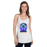 Lotus Pose (Blue) Women's Racerback Tank