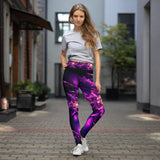 Black Light Flower Yoga / Performance Leggings