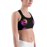 Purple Fractal Circle Sports Bra