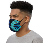 Blue Fractal Spiral Face Mask