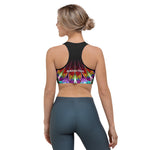 Black Light Peacock Sports Bra