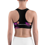 Purple Fractal Circle Sports Bra