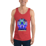 Lotus Pose (Blue) Tank Top - Cotton, Unisex