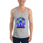 Lotus Pose (Blue) Tank Top - Cotton, Unisex