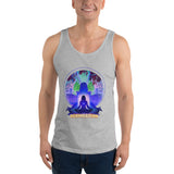 Lotus Pose (Blue) Tank Top - Cotton, Unisex