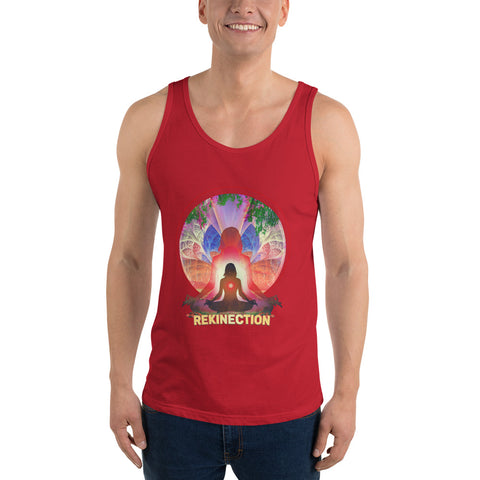 Lotus Pose (Red) Tank Top - Cotton, Unisex