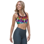 Black Light Peacock Sports Bra