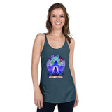 Lotus Pose (Blue) Women's Racerback Tank