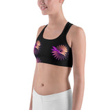 Purple Fractal Circle Sports Bra