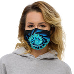 Blue Fractal Center Spiral Face Mask